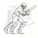 cricket player tattoo design idea