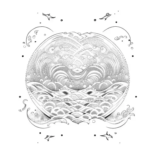 Ocean Wave tattoo design idea