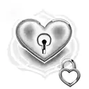 A heart-shaped lock with a keyhole, symbolizing the client's wife as the key to his heart and their daughter as the lock tattoo design idea
