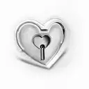 A heart-shaped lock with a keyhole, symbolizing the client's wife as the key to his heart and their daughter as the lock tattoo design idea