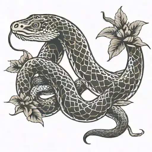Japanese snake tattoo design idea