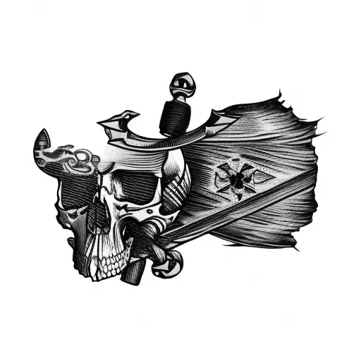 a skull and crossbones tattoo design idea