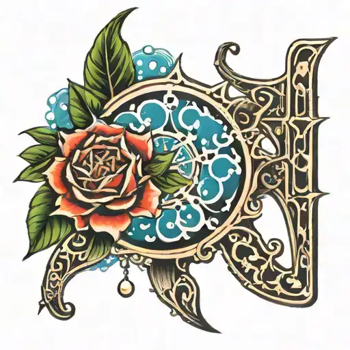 web tattoo with water drops spelling Yaqui  tattoo design idea