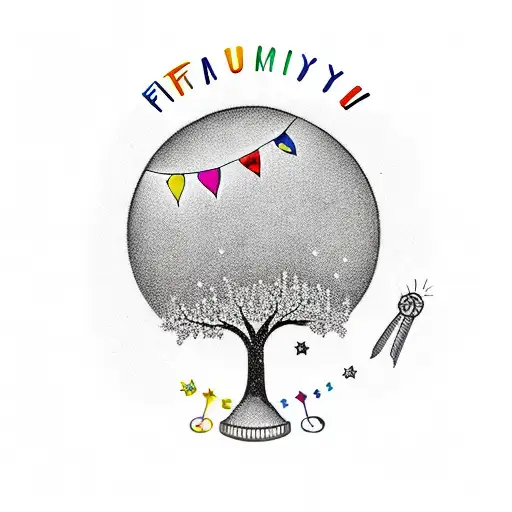 family tree with birthdays and the words i love you to the moon and back tattoo design idea