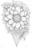 daisy flower and diamond birthstone April birthstone tattoo design idea