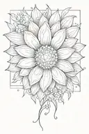 daisy flower and diamond birthstone April birthstone tattoo design idea