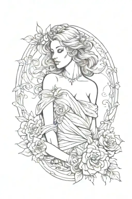 full body Aphrodite realistic sexy girl shoulder tattoo tattoo design idea