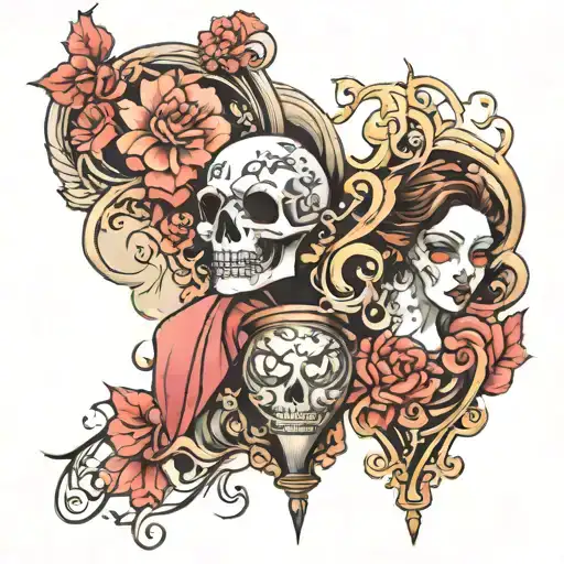 Ages lovers and the wind cups those are  not supposed to be counted  tattoo design idea