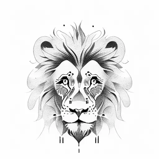lucky lion tattoo design idea