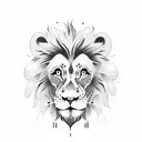 lucky lion tattoo design idea