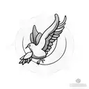 dove olive branch tattoo design idea