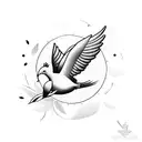 dove olive branch tattoo design idea