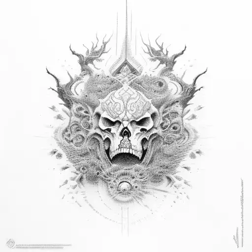 order and chaos, creation and destruction tattoo design idea