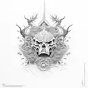 order and chaos, creation and destruction tattoo design idea