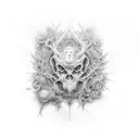 order and chaos, creation and destruction tattoo design idea