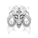 aries with dragon tattoo design idea