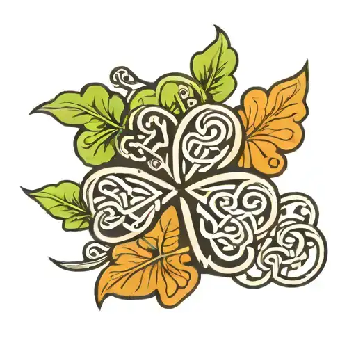 Runic three leaves clover in celt-irish style tattoo design idea