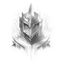 cavaleiro das sombras com asas de demônio empunhando uma espada flamejante  tattoo design idea