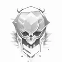 cavaleiro das sombras com asas de demônio empunhando uma espada flamejante  tattoo design idea