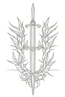 sword wings thorns  tattoo design idea