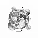  I keep going around the moon tattoo design idea