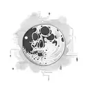  I keep going around the moon tattoo design idea