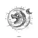  I keep going around the moon tattoo design idea