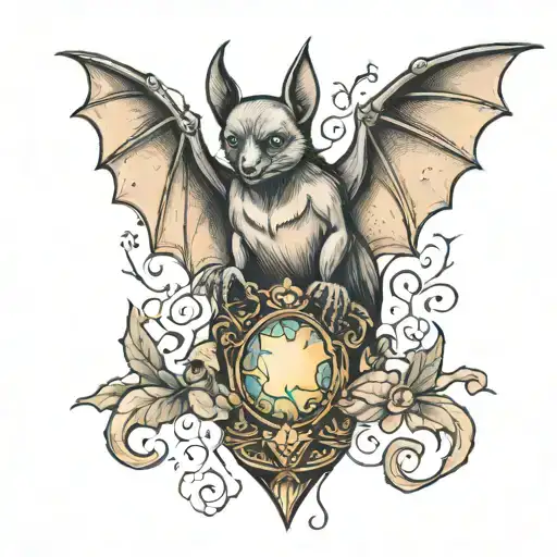 bat in holy grail  tattoo design idea