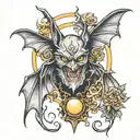 bat in holy grail  tattoo design idea