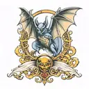 bat in holy grail  tattoo design idea