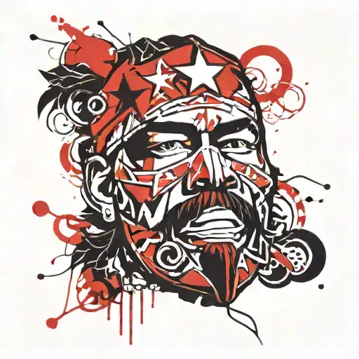Che Guevara lucha libre mask tattoo design idea