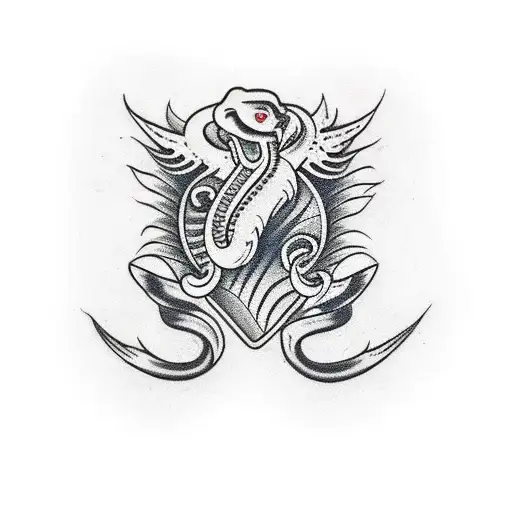 cobra dengan mahkota  tattoo design idea