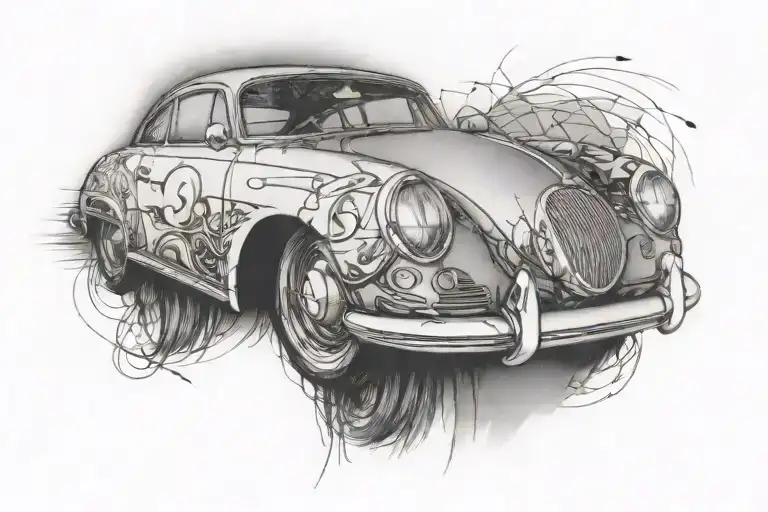 porsche headlight  tattoo design idea
