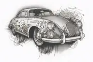 porsche headlight  tattoo design idea