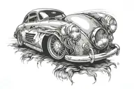 porsche headlight  tattoo design idea