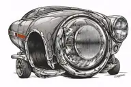 porsche headlight  tattoo design idea