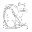 cat rainbow bridge tattoo design idea