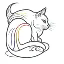 cat rainbow bridge tattoo design idea