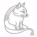 cat rainbow bridge tattoo design idea