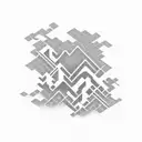 black line wave fine with j letter at the end tattoo design idea