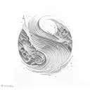 black line wave fine with j letter at the end tattoo design idea