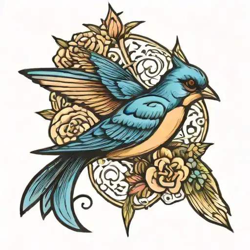 swallow bird tattoo design idea