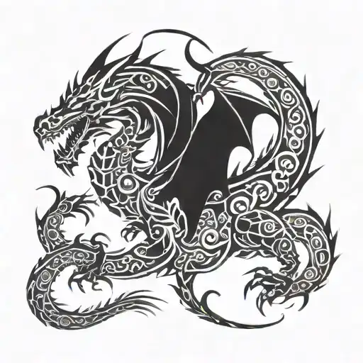 cursed dragon tattoo design idea