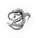ouroboros snake eating a dragon's tail infinity symbol tattoo design idea