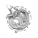 ouroboros snake eating a dragon's tail infinity symbol tattoo design idea