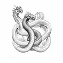  snake eating a dragon's tail infinity symbol tattoo design idea