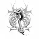  snake eating a dragon's tail infinity symbol tattoo design idea