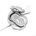  snake eating a dragon's tail infinity symbol tattoo design idea