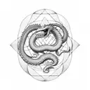 ouroboros snake eating a dragon's tail infinity symbol tattoo design idea