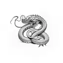 ouroboros snake eating a dragon's tail infinity symbol tattoo design idea